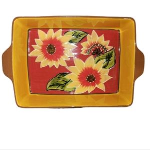 Home Essentials And Beyond Golden Sunflower Collection LG Deep Dish Baking Dish